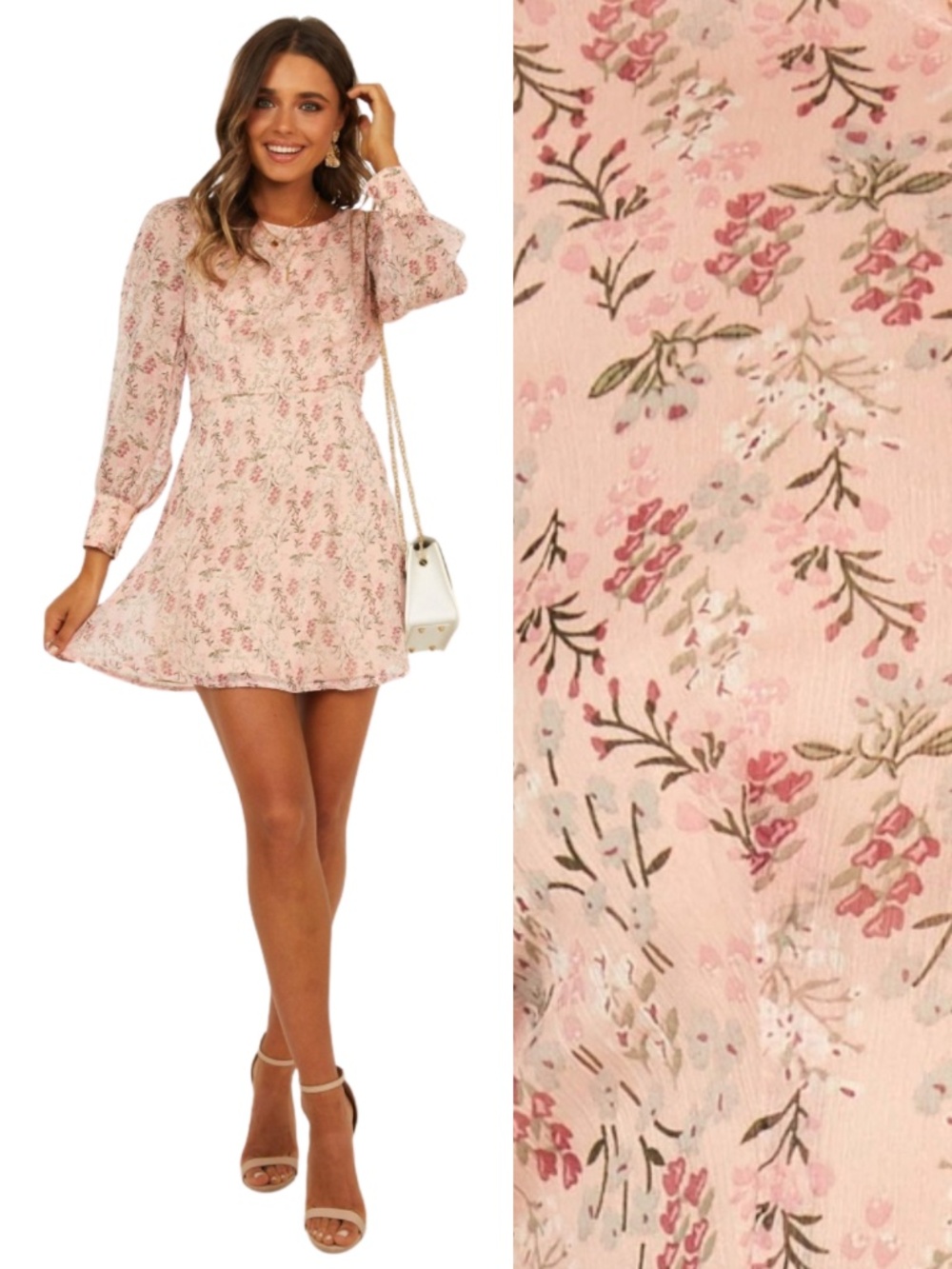 NEW Showpo Picnic Days Dress Blush Floral 2 US
